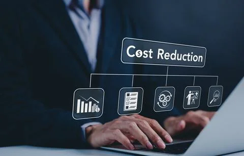 Cost reduction concept. Stock Photos