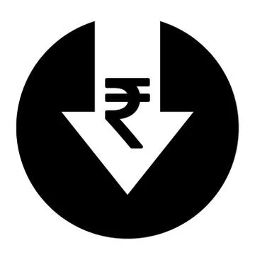 Cost reduction- decrease icon. Vector symbol image isolated on background 库存插图