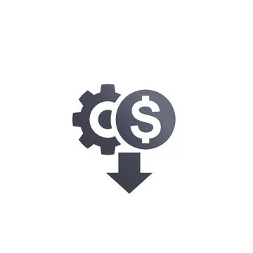 Cost reduction icon Stock Illustration