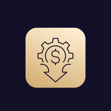 Cost reduction icon, thin line style Stock Illustration