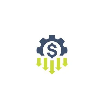 Cost reduction icon on white Stock Illustration