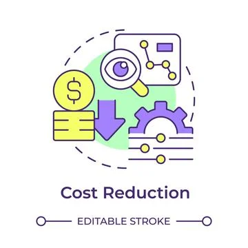 Cost reduction multi color concept icon イラスト素材