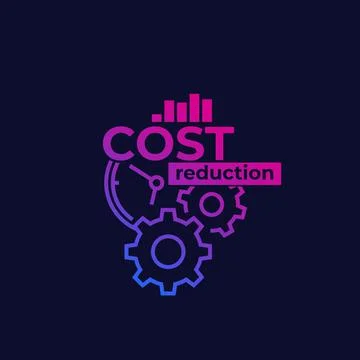 Cost reduction, optimization vector illustration Illustrazione stock