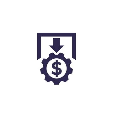 Cost reduction or cutting icon Stock Illustration