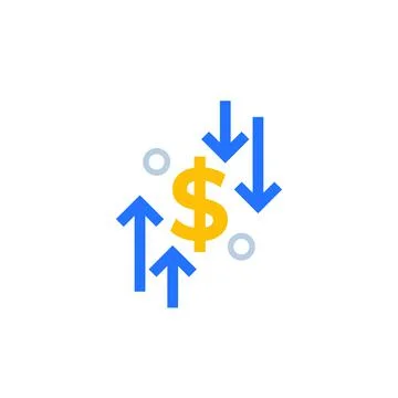 Cost reduction or cutting, vector icon Stock Illustration