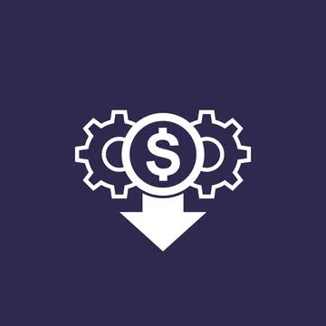 Cost reduction, reduce, vector icon Stock Illustration