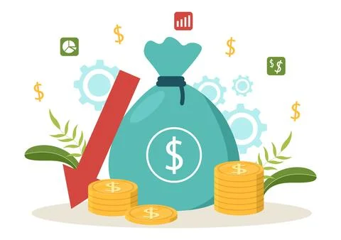 Cost Reduction Vector Illustration with Decrease, Price Minimising or Falli.. Stock Illustration