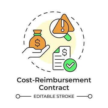 Cost reimbursement contract multi color concept icon Stock Illustration