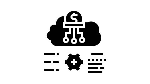 Cost researching company and processing glyph icon animation Stock Footage 222803912