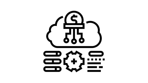 Cost researching company and processing line icon animation Stock Footage 224312747
