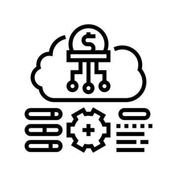 Cost researching company and processing line icon vector illustration Stock Illustration