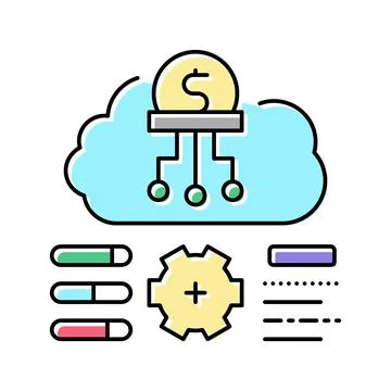 Cost researching company and processing color icon vector illustration Illustrazione stock