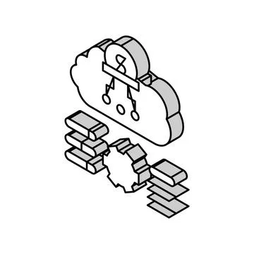 Cost researching company and processing isometric icon vector illustration Ilustración de archivo
