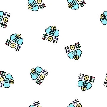 Cost researching company and processing vector seamless pattern Stock Illustration