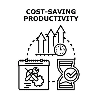 Cost saving productivity concept vector illustration Stock Illustration