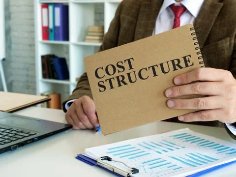 Cost structure concept. The manager makes financial calculations. Stock Photos