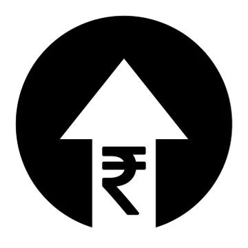 Cost symbol increase icon. Vector symbol image isolated on background Stock Illustration