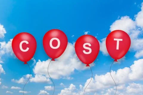 Cost text on balloon Stock Photos