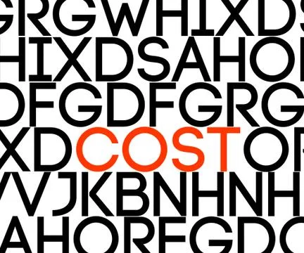 Cost in text Stock Illustration