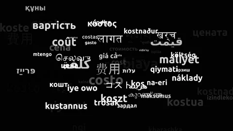 Cost Translated in 70 Worldwide Languages Endless Looping 3d Zooming Wordclou Video stock 145206344