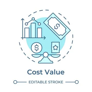 Cost value soft blue concept icon Stock-Illustration