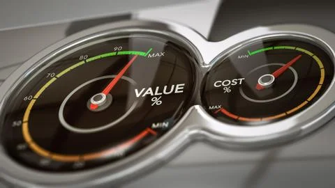 Cost VS Value Analysis Stock Illustration