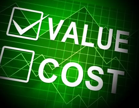 Cost Vs Value Graph Denotes Return On Investment Roi - 3d Illustration Stock Illustration