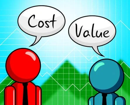 Cost Vs Value Men Denotes Return On Investment Roi - 3d Illustration Stock Illustration