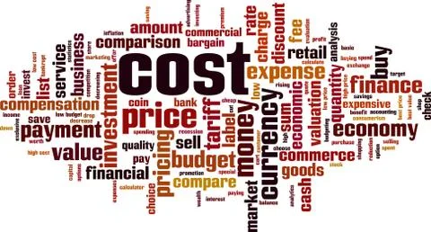 Cost word cloud Stock Illustration
