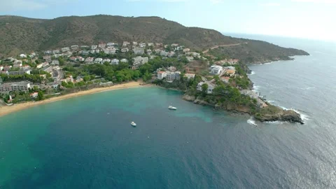COSTA BRAVA AERIALS  Sub 16,00 Stock Footage 255852759