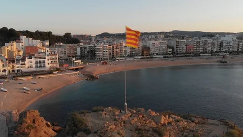Costa Brava Blanes Beach Stock Footage 113459870