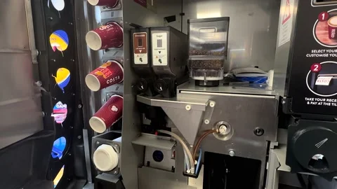 Costa Coffee Inside The Vending Machine Stock Footage 231558295
