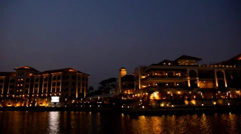 Costa Del Sol Malacca Night Scene Stock Footage 35598585