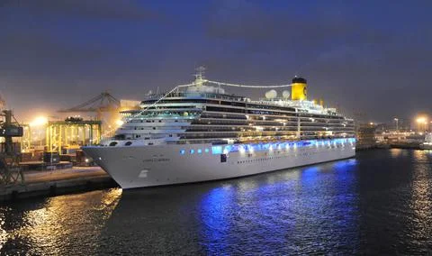 Costa Luminosa Cruise Ship Berthed in Casablanca, Morocco Stock Photos