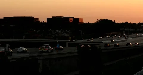 Costa Mesa Freeway Skyline Stock Footage 201979536