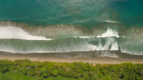 Costa Rica Aerial vertical over beach Stock Footage
