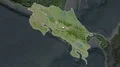 Costa Rica and capital circled and zoomed. Satellite 4k or 4k+ Resolution
