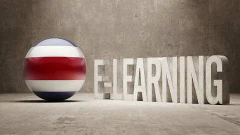 Costa Rica. E-Learning  Concept Stock Illustration