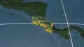Costa Rica extruded. Blue Marble. Graticule. 4k or 4k+ Resolution