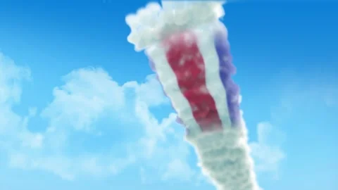 Costa Rica Flag 3D Render Animation Created with Colored Smoke Trails by Air Stock Footage 332305568