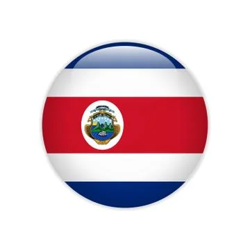Costa Rica flag on button Stock Illustration