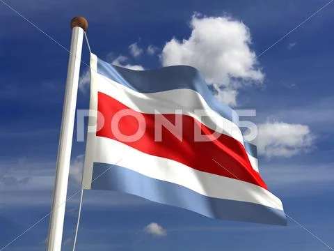 Costa rica flag (with clipping path) Stock Illustration