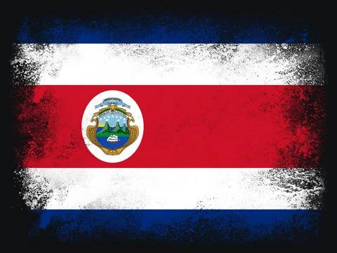 Costa Rica Flag design composition of exploding powder and paint, isolated on 스톡 일러스트