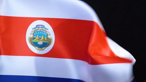 Costa Rica Flag Flapping Stock Footage 118970230
