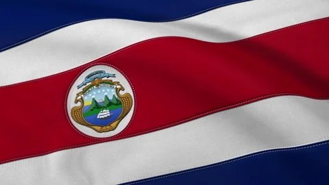 Costa Rica Flag Loop Stock Footage 241242414