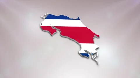 Costa Rica Flag on Map Stock Footage 277945970