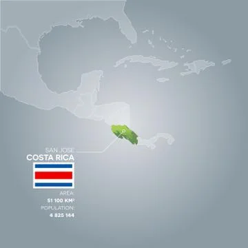 Costa Rica information map. Stock Illustration