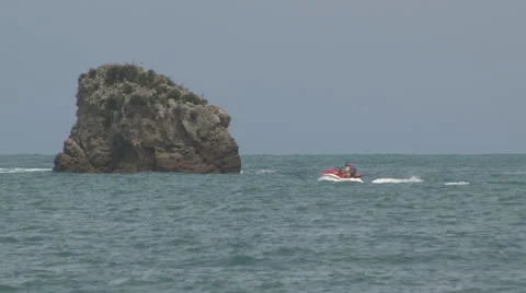 Costa Rica jet skiers Stock Footage