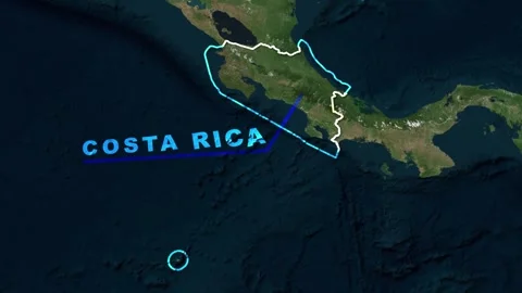 Costa Rica Map Animation Stock Footage 273239123