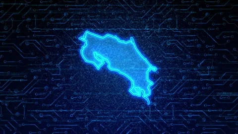 Costa Rica Map Digital Technology Opener Видео 335080926